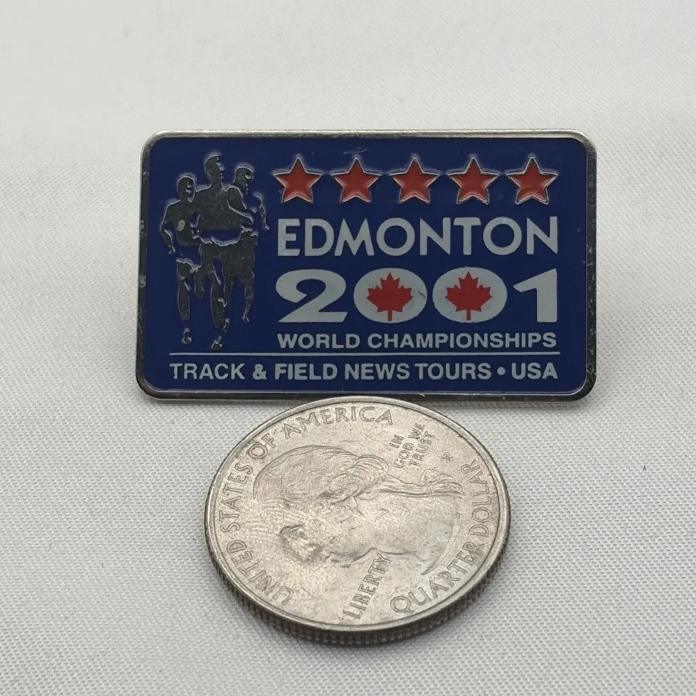 2001 Edmonton World Championships Track & Field News Tours USA Lapel Hat Pin